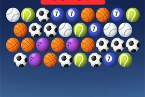 Các quả bóng thể thao đa dạng bao gồm bóng đá, bóng rổ, bóng chày, bóng tennis và bóng bowling được sắp xếp thành hàng trên nền xanh