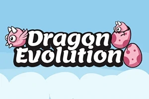 Hình ảnh có nền xanh với chữ Dragon Evolution ở giữa, kèm theo hai con rồng nhỏ màu hồng bên cạnh quả trứng