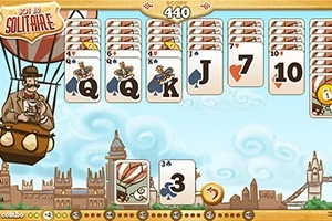 Get in the hot air balloon and fly over the city of London while playing cards