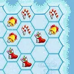 Sô-cô-la cây và chuông vàng trên lưới ô lục giác phủ tuyết