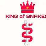 Hình ảnh có chữ KING OF SNAKES màu đỏ với một chiếc vương miện phía trên và hình con rắn màu đỏ giản lược bên dưới