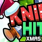 Throw knives on Christmas themes so they all get stuck in it