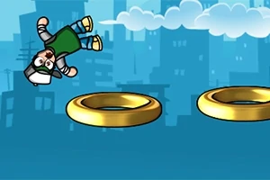 Collect the keys to unlock the rings, direct the player with the mouse, and then collect the gold coins