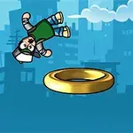 Collect the keys to unlock the rings, direct the player with the mouse, and then collect the gold coins