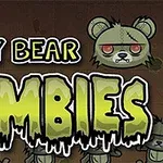 Hình ảnh của chữ Teddy Bear Zombies với thiết kế hoạt họa gồm các chú gấu trúc zombie