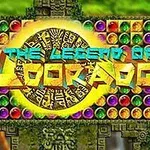 Dòng chữ The Legend of El Dorado nằm trên nền phông nền họa tiết Aztec đầy màu sắc và các viên ngọc quý