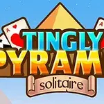 Hình ảnh có dòng chữ lớn Tingly Pyramid Solitaire với các quân bài A và hình ảnh kim tự tháp ở phía sau