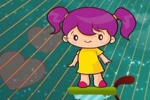 Help the girl to jump and collect as many Valentine's items and diamonds as possible in the air