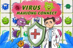 Bác sĩ hoạt hình trẻ tuổi đứng trước tấm khiên với dấu chữ thập, xung quanh là các hình vẽ virus màu sắc sặc sỡ