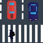 This pedestrian lives eternally trapped in a zebra crossing