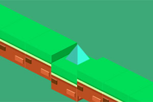 Một con đường 3D màu xanh lục với một khoảng trống hình tam giác