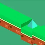Một con đường 3D màu xanh lục với một khoảng trống hình tam giác